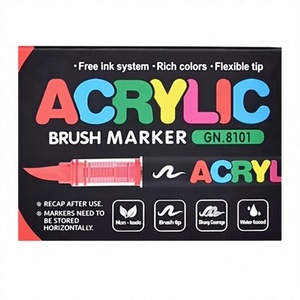 Stylos marqueurs acryliques à pointes souples remplis de liquide, conception sans pression, idéaux pour les étudiants, pour le dessin et le graffiti, marqueurs imperméables - Product Image 1