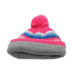 Bonnet tricoté chaud en gros de haute qualité avec doublure en satin, design couleur brillante, bonnets à pompon unisexe confortables pour l'hiver - Product Image 2