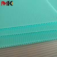 En vrac 4x8 feuilles PP, feuilles de plastique ondulées pénétrantes, feuilles de stratifié Coroplast, coupe de 4mm, polyonda PP bleu feuille de plastique bas