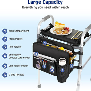 Bolsa colgante para bastón DURAPOWER, organizador de almacenamiento de 50.5x28.5cm para personas mayores, accesorio de viaje para exteriores - Product Image 3