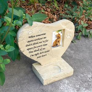 Plaque commémorative pour animaux <span class=keywords><strong>de</strong></span> compagnie en forme <span class=keywords><strong>de</strong></span> cœur personnalisée, souvenir en résine artisanale avec photo <span class=keywords><strong>de</strong></span> chien et empreintes <span class=keywords><strong>de</strong></span> pattes, décoration <span class=keywords><strong>de</strong></span> jardin personnalisée - Product Image 3