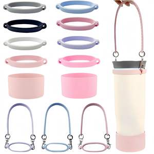 2026 Asa de silicona para botella de agua con correa de transporte tipo bandolera, accesorio compatible con vasos Stanley - Product Image 1