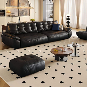 Sofá <span class=keywords><strong>Cama</strong></span> Italiano de Alta Gama para Sala de Estar, Cómodo, con Capa Superior de Cuero Vacuno, Eléctrico, Multifuncional, de Cuero Genuino - Product Image 4
