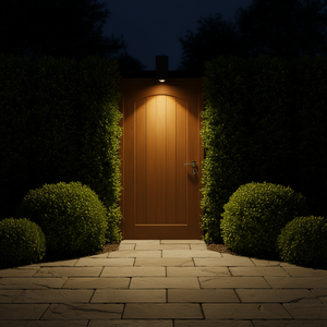 Lámpara de pared para exteriores, para patio, jardín, puerta principal, LED blanco cálido 3500K, aleación de aluminio, forma cilíndrica, iluminación montada en la pared - Product Image 2