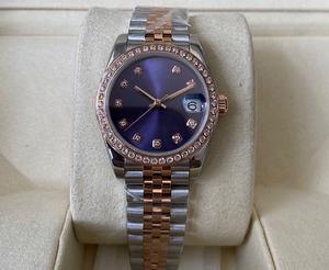 Reloj mecánico automático de lujo con bisel de diamantes y cristal de zafiro de alta calidad para hombre y mujer, esfera de 31 mm - Product Image 3