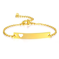 Bracelet chaîne à maillons en acier inoxydable Aceon Velle pour femme, barre incurvée tendance, réglable, superposable, gravure DIY, zircon pour bijoux