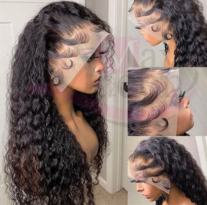 Venta al por mayor pelo humano crudo vietnamita Rose Curl cutícula pelucas delanteras de encaje onda del cuerpo color natural sin cola pelucas de encaje Full HD - Product Image 2