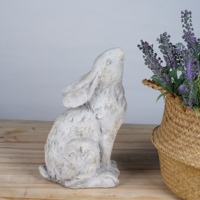 Statuette d'animal de jardin Lianda de style antique, faite à la main, en ciment, lapin mignon, pour décoration de jardin, bibelot