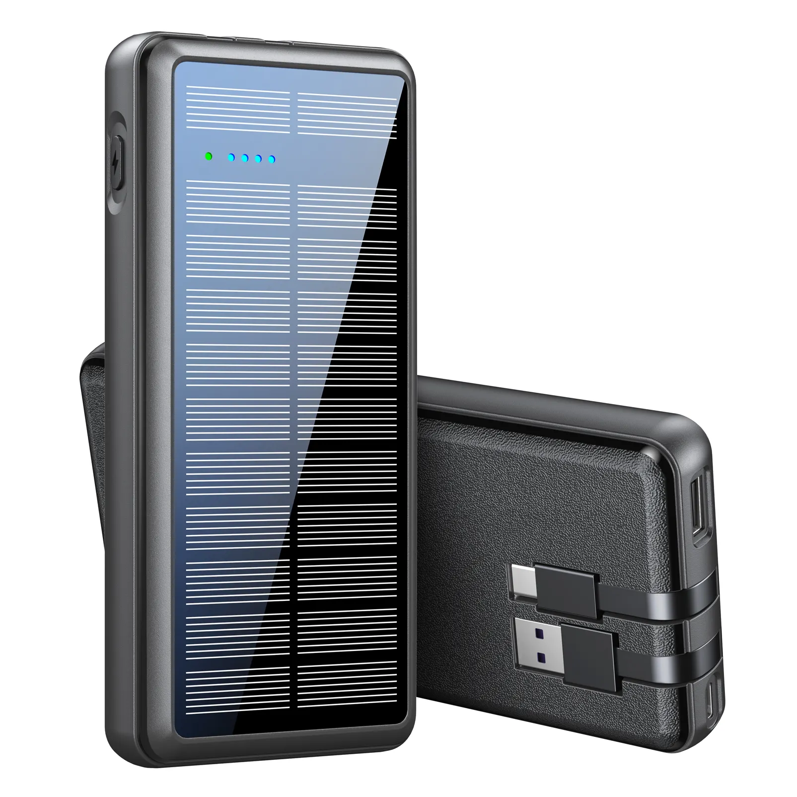 neue produktideen 2024 oem-logo 26800 mah große kapazität eingebautes kabel tragbares usb-c-ladegerät batteriepack solarstrombank