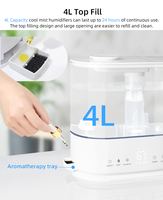 Remplissage de dessus intelligent Humidificateur de peau portable Humidificateur de Offre Spéciale Humidificateur à lumière LED humidificateur à brume froide atomiseur diffuseur ultrasonique