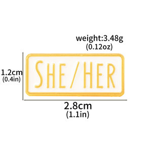 Spille in metallo dipinte con pronomi personali LGBTQ HE/Him SHE/HER THEY/THEM, distintivi, accessori per zaino, regalo per amici, gioielli, spilla - Product Image 5