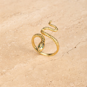 S925 Sterling <b>Silver</b> Personality Creative Snake-shaped Adjustable Open <b>Ring</b> for Women <b>Men</b> - Product Image 3