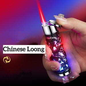 Sáng tạo 3D cứu trợ rồng màu LED nhẹ hơn Windproof ngọn lửa màu đỏ hình trụ nhẹ hơn - Product Image 6