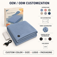 Couverture chauffante électrique 80x150cm en polaire douce, alimentée par USB, lavable en machine pour la maison/le bureau