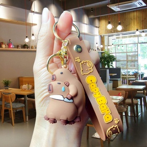 New Cute 10cm Capybara <b>Keychain</b> Soft Cartoon <b>Keychain</b> Toy Pendant Bag Decoration Claw Machine Small Gift - Product Image 5