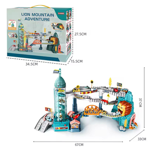Giocattolo 2026: Set da gioco fai da te con pista per auto, parcheggio, avventura in città, scivolo per dinosauri, pista da corsa e binari stradali - Product Image 1