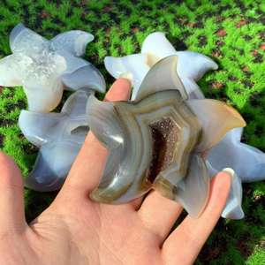 Agate Geode Starfish Natural <b>Crystal</b> Polished Carving Ornament for Home Fengshui Decoration <b>Craft</b> Gift Wholesale - Product Image 5