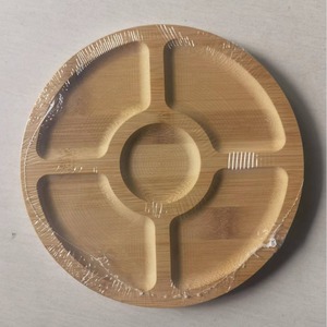 Bamboo Serving <b>Tray</b> Five Compartment Natural Wood Color Multifunctional Food Contact Safe Party Dessert <b>Snack</b> <b>Tray</b> - Product Image 4