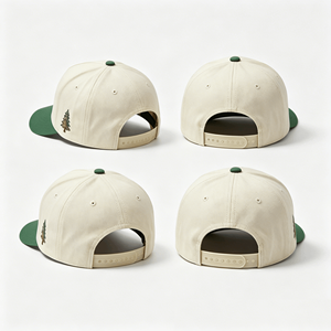 Gorra <span class=keywords><strong>de</strong></span> Béisbol <span class=keywords><strong>de</strong></span> Algodón Bordada con Diseño 3D <span class=keywords><strong>de</strong></span> Pino y Montaña PEAK, Bicolor Verde Crema, para Exteriores, Venta al por Mayor - Product Image 2