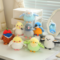 Mini porte-clés doux peluche oiseau jouet longue peluche Animal sauvage Collection pingouin perroquet martin-pêcheur Toucan moineau avec base magnétique