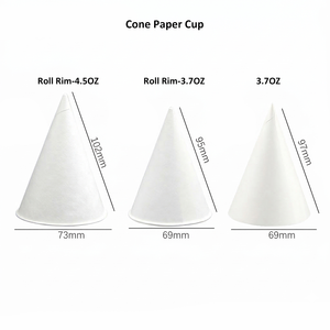 Lot de 4 gobelets en papier coniques à rebord roulé de 150 ml, blancs, jetables, pour fontaines à eau de bureau, vente en gros, qualité supérieure - Product Image 4