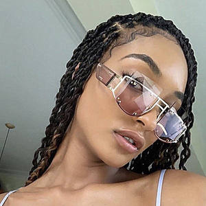 Novedades 2025, Gafas de Sol de Lujo con Logotipo Personalizado para Hombre y Mujer, Estilo Steampunk con Remaches Irregulares, Protección UV400, Gafas de Sol Cuadradas Extra Grandes para Mujer - Product Image 3