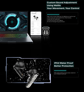 หูฟังไร้สาย Infinix XBuds 3GT XE30 EU สีดำ ตัดเสียงรบกวน พร้อมไฟ LED สำหรับบลูทูธ 5.3 กันน้ำระดับ IPX4 ไฟ RGB เสียงคุณภาพสูง - Product Image 6