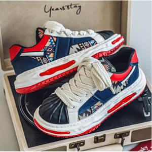 2025 primavera moda hombres Casual deportes Fitness caminar zapatos cuero genuino suela gruesa antideslizante transpirable Chunky Shell - Product Image 2