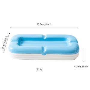 Cenicero de Cerámica Cuadrado Blanco y Azul, Porta Cigarros para Hogar, Oficina o Regalo, Número de Pieza DD1702 - Product Image 5