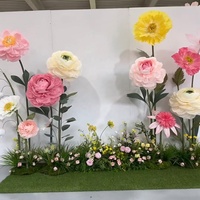 Fleurs artificielles géantes en organza et papier, ensemble de fleurs de pavot et de pivoine, décoration de luxe pour mariage et événements, arrangement floral