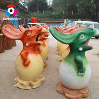 Poubelle murale, conteneur de cuisine étanche 1.2m, décoration teint, FRP/GRP, dinosaure, extérieur