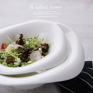 French Salad Bowl Restaurant <b>Ceramic</b> Shaped Dessert Soup Snack - Product Image 4