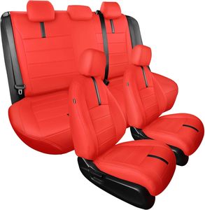 Personalizzato per <span class=keywords><strong>coprisedili</strong></span> in pelle Nappa 2016 2021 <span class=keywords><strong>Honda</strong></span> <span class=keywords><strong>Civic</strong></span> Set completo personalizzazione degli interni rosso brillante con protezione - Product Image 4