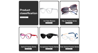 Visualmate Montures de lunettes de haute qualité Montures d'oeil de chat légères à la mode et simples Optique