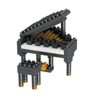 Série de blocs de construction en plastique, instruments de musique (piano, guitare), petite table de présentation, micro-granules, jouets DIY pour bébés, export
