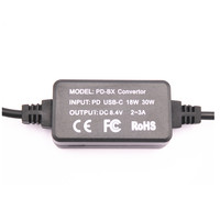 Convertisseur PD chargeur PD Type C 18W 30W fonctionne avec batterie externe adapté pour Canon LP-E6/DR-E6 LP-E18/DR-E18 coupleur FZ100 FW50/PW20