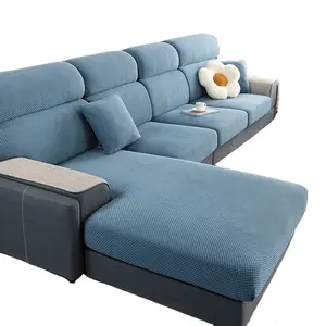 Nova inovação com capa de sofá em forma de L 3D veludo jacquard 3D spandex, capa de sofá seccional 3 lugares 5 lugares 7 lugares