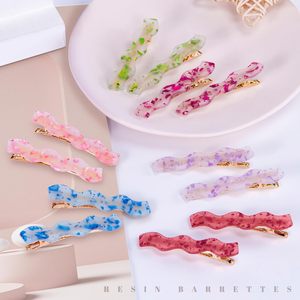 Pinces à cheveux ondulées en acétate de style coréen faites à la main pour femmes, imprimé écaille de tortue et léopard, accessoires de fête pour franges et cheveux latéraux, emballage carton - Product Image 5