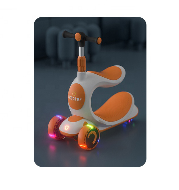 Высокое качество и дешевая цена, 3 в 1 Складная 3-колесного самоката для детей со светом