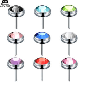 Joyería para <span class=keywords><strong>Piercing</strong></span>, Pendientes de Titanio con Bisel de Cuarzo para <span class=keywords><strong>Piercing</strong></span> Rook, Joyería Corporal de Titanio sin Rosca, <span class=keywords><strong>Piercing</strong></span> de Nariz, Biocompatibilidad - Product Image 2