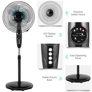 Ventilateur sur pied 18 pouces à moteur AC, 7 pales, 3 vitesses, programmable, en ABS, 65W, pour la vente en gros - Product Image 2