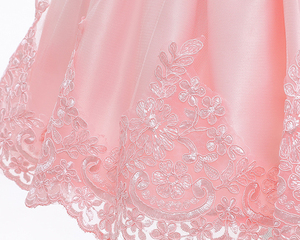 Robe de soirée formelle pour filles, style vintage avec dentelle et nœud, longue, pour enfants de taille moyenne, OEM, personnalisable, vente en gros, tenue de fête et de festival - Product Image 4