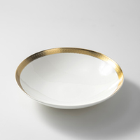 New Bone China Royal Chef Plats en or pour restaurant haut de gamme Vaisselle en relief Traiteur Événement Assiette principale Assiettes