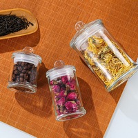 Récipient en verre de noix de coco pour aliments secs, bonbons sucrés, chocolat, pot à biscuits en verre avec couvercle 100 ml 150 ml 350 ml 750 ml 1250 ml