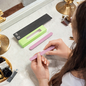 Vente en gros et personnalisation disponibles : Lime à ongles double face en verre cristal Zebra avec grain 100/150/180 (grossier et fin) - Product Image 3