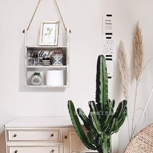 Retro Wooden <b>Wall</b> <b>Mounted</b> <b>Shelf</b> 3 Tier Hanging Storage Rack For Home Organization - Product Image 1