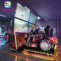 Simulateur de conduite Funspace Luxury HD grand écran pour 2 joueurs, machine de jeu d'arcade à monnayeur, cockpit de simulation de course