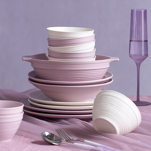 Bộ đồ ăn bằng gốm màu tím với sự kết hợp món ăn đầy màu sắc cho các nghi lễ tân gia và quà tặng - Product Image 4
