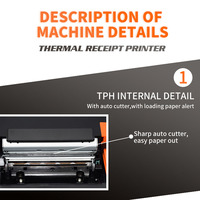 Impresora Térmica USB Portátil de Escritorio de 80 mm, Mini Impresora de Recibos, Códigos de Barras y Facturas para Comercios Minoristas