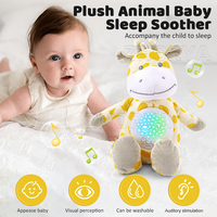 Machine à bruit blanc pour bébé en forme de girafe en peluche Zhorya avec projecteur, veilleuse et musique, jouet apaisant pour le sommeil des bébés
